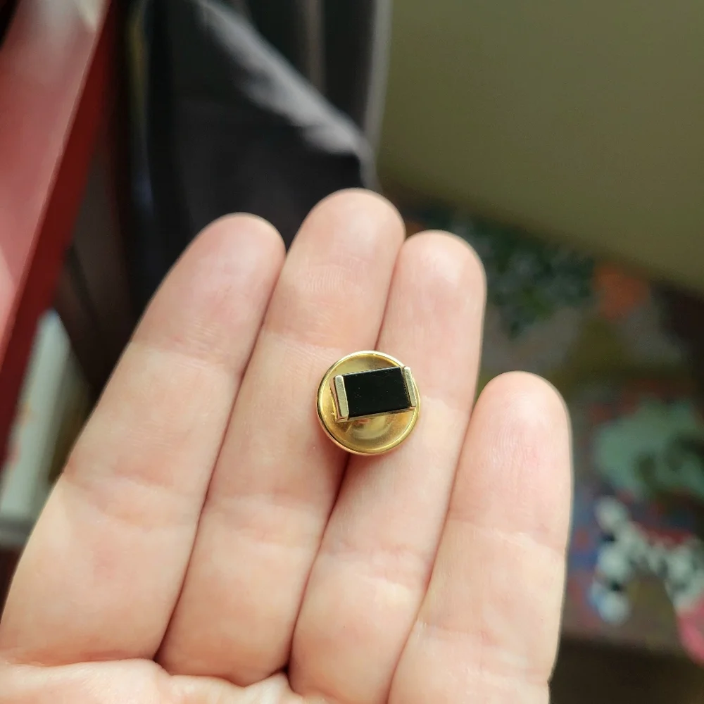 Vintage Swank Black Button Stud